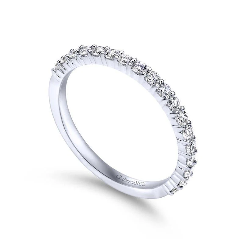 Gabriel & Co. 14k White Gold Contemporary Anniversary Wedding Band - Image 3