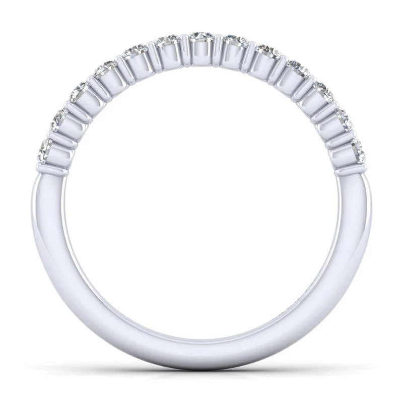 Gabriel & Co. 14k White Gold Contemporary Anniversary Wedding Band - Image 2
