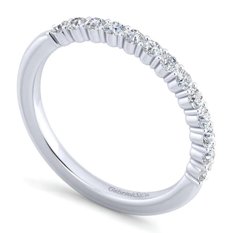 Gabriel & Co. 14k White Gold Contemporary Anniversary Wedding Band - Image 3