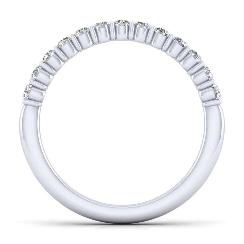 Gabriel & Co. 14k White Gold Contemporary Anniversary Wedding Band - Image 2