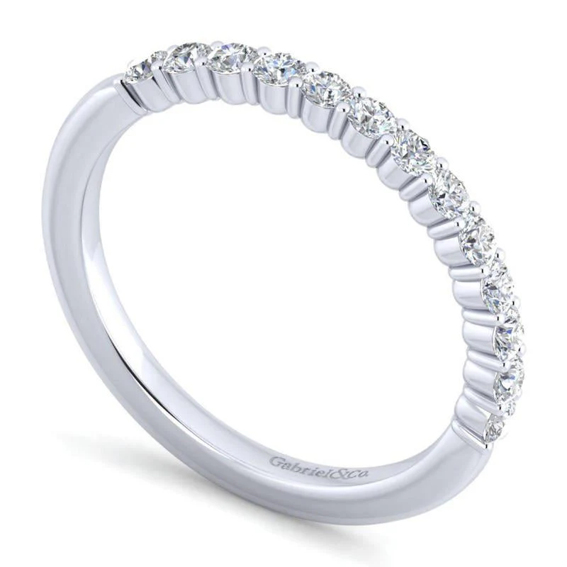 Gabriel & Co. 14k White Gold Contemporary Anniversary Wedding Band - Image 3