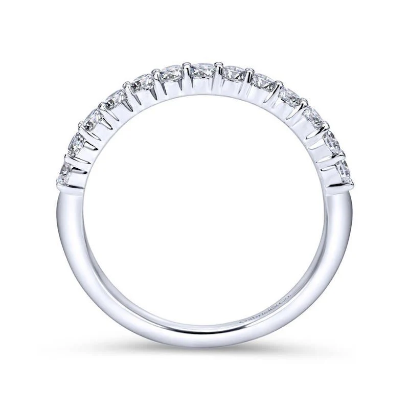Gabriel & Co. 14k White Gold Contemporary Anniversary Wedding Band - Image 2