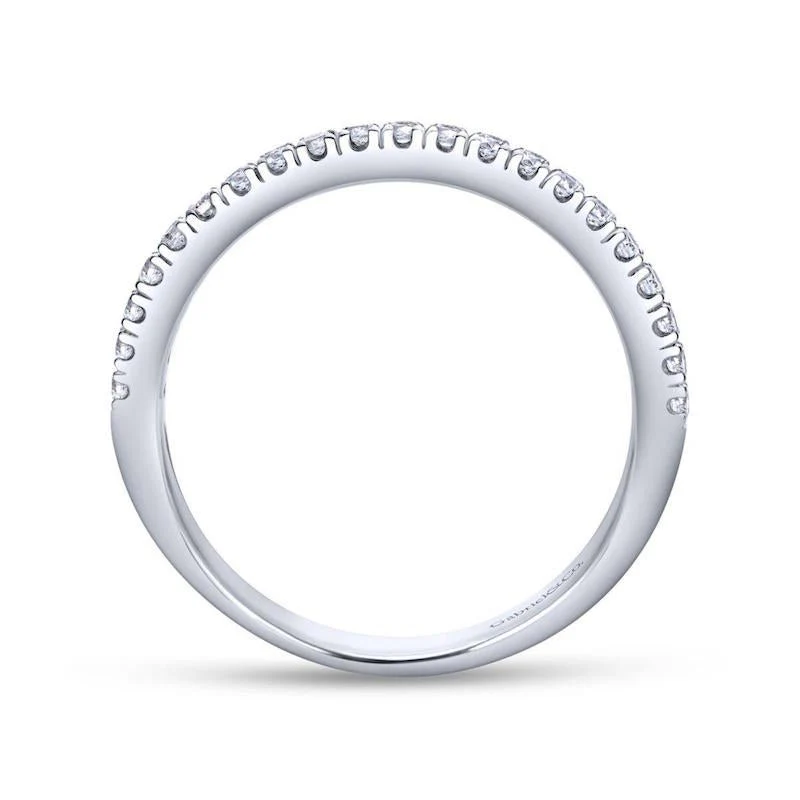 Gabriel & Co. 14k White Gold Contemporary Anniversary Wedding Band - Image 2