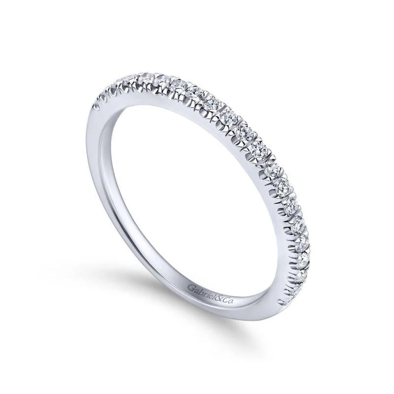 Gabriel & Co. 14k White Gold Contemporary Anniversary Wedding Band - Image 3
