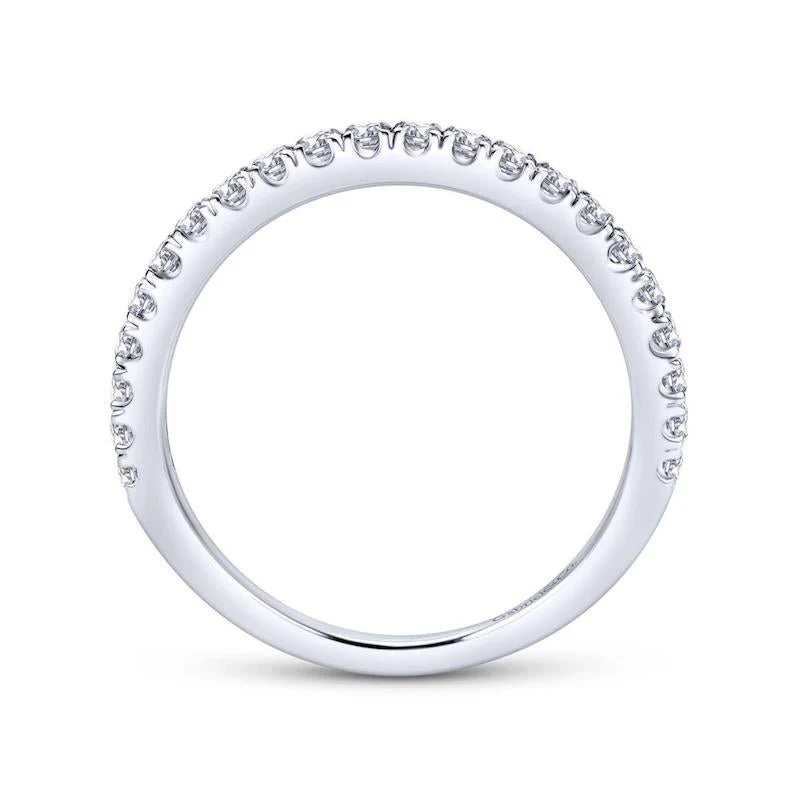 Gabriel & Co. 14k White Gold Contemporary Anniversary Wedding Band - Image 2