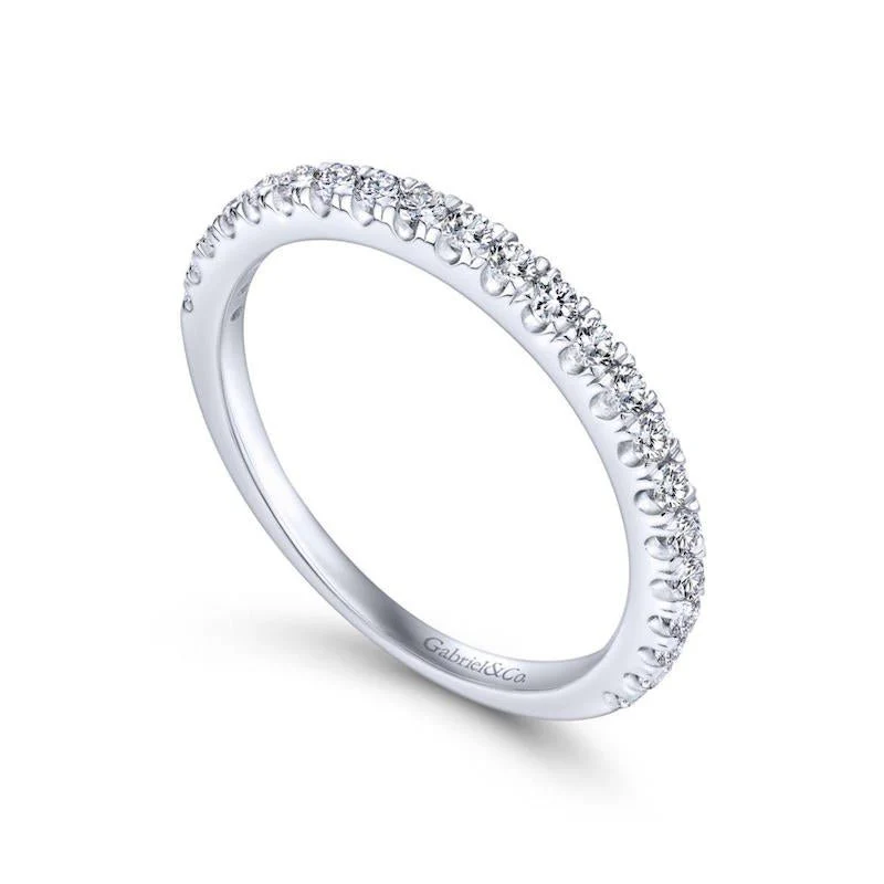 Gabriel & Co. 14k White Gold Contemporary Anniversary Wedding Band - Image 3