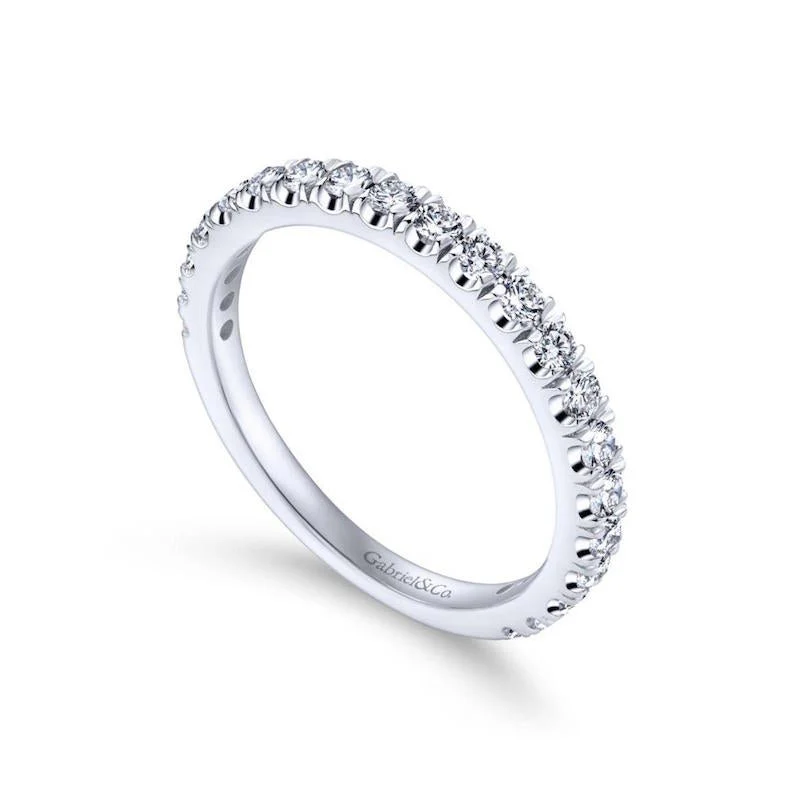 Gabriel & Co. 14k White Gold Contemporary Anniversary Wedding Band - Image 3