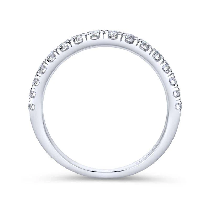Gabriel & Co. 14k White Gold Contemporary Anniversary Wedding Band - Image 2