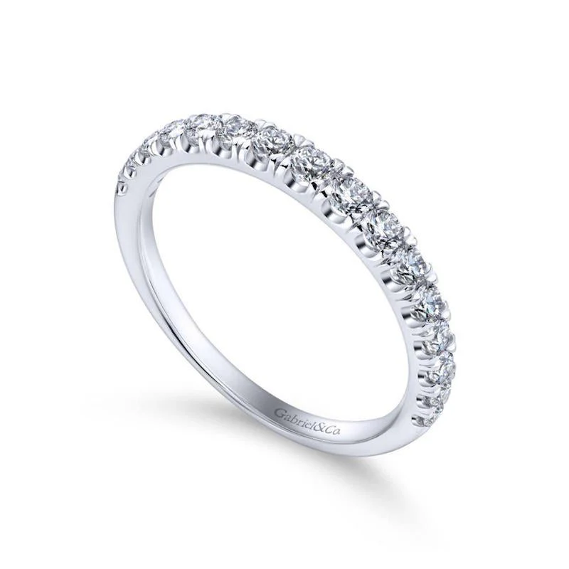 Gabriel & Co. 14k White Gold Contemporary Anniversary Wedding Band - Image 3