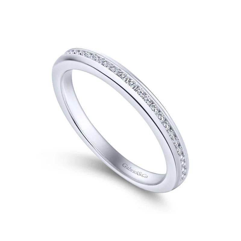 Gabriel & Co. 14k White Gold Contemporary Anniversary Wedding Band - Image 3