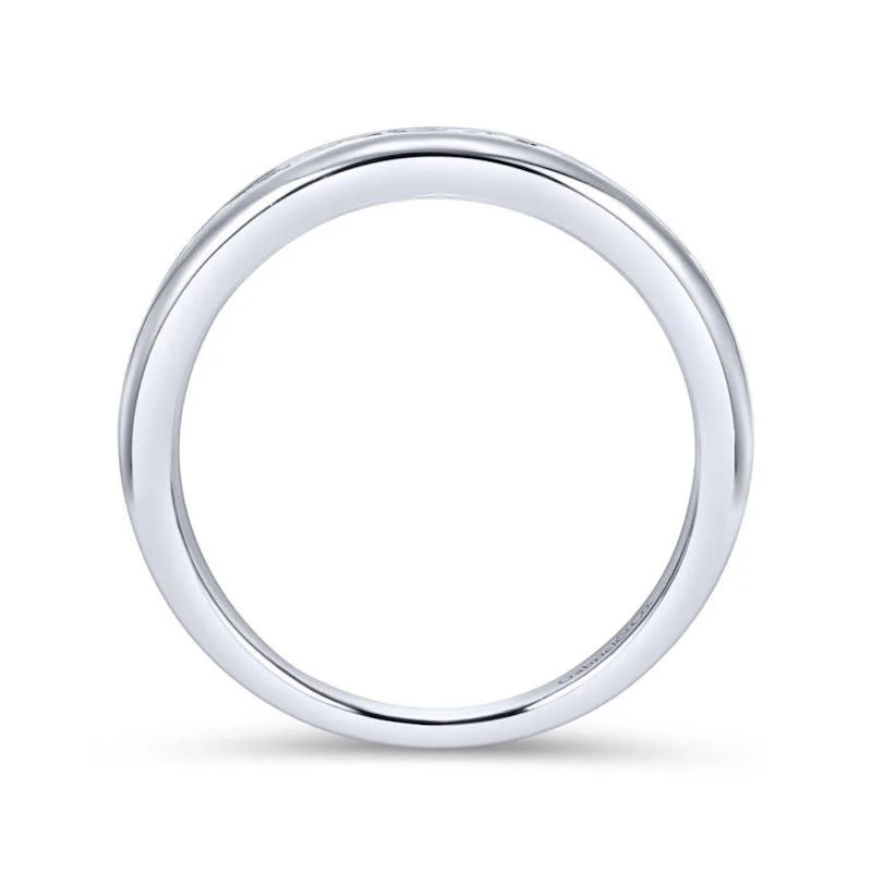 Gabriel & Co. 14k White Gold Contemporary Anniversary Wedding Band - Image 2