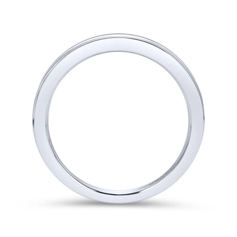 Gabriel & Co. 14k White Gold Contemporary Anniversary Wedding Band - Image 2