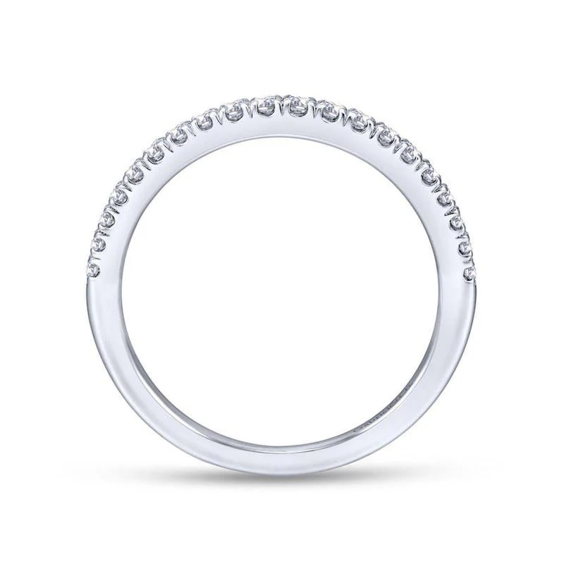 Gabriel & Co. 14k White Gold Contemporary Anniversary Wedding Band - Image 2