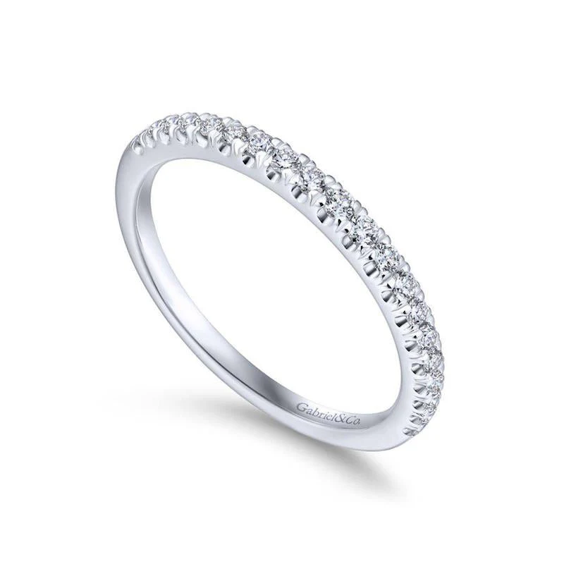 Gabriel & Co. 14k White Gold Contemporary Anniversary Wedding Band - Image 3