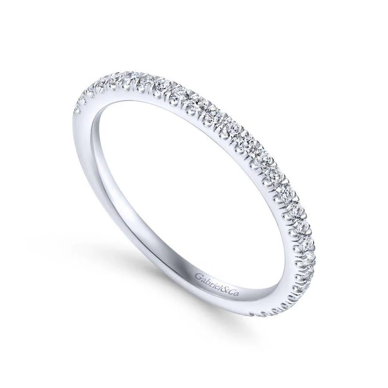 Gabriel & Co. 14k White Gold Contemporary Anniversary Wedding Band - Image 3