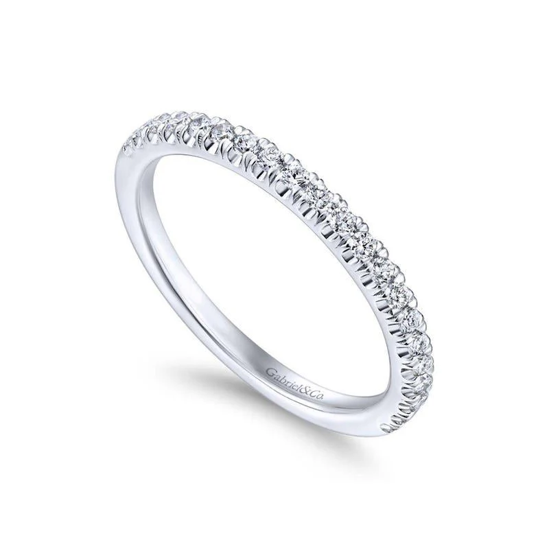 Gabriel & Co. 14k White Gold Contemporary Anniversary Wedding Band - Image 3