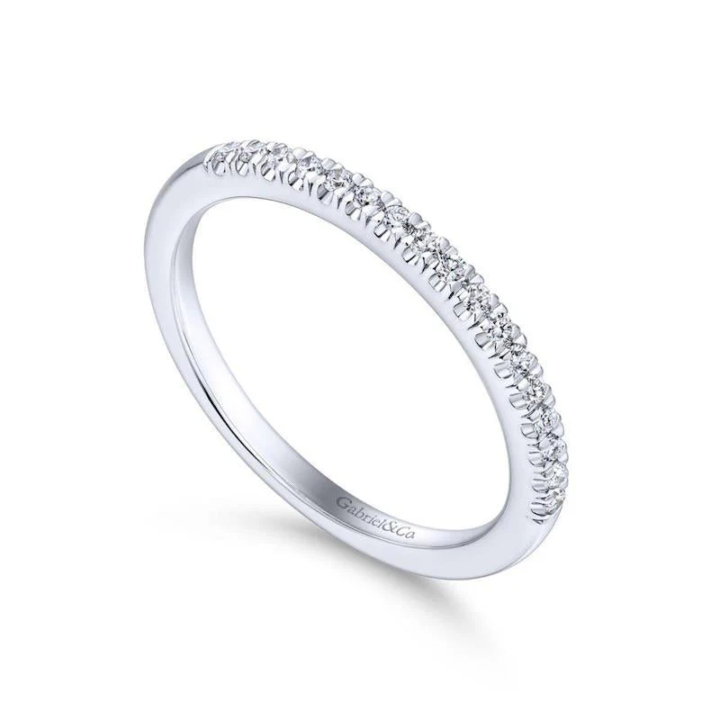 Gabriel & Co. 14k White Gold Contemporary Anniversary Wedding Band - Image 3