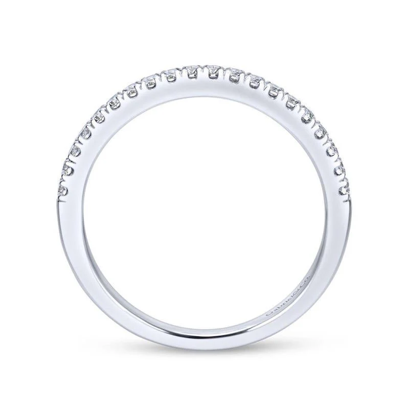 Gabriel & Co. 14k White Gold Contemporary Anniversary Wedding Band - Image 2