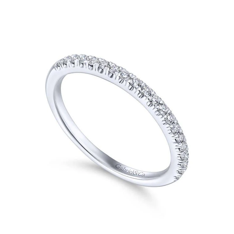 Gabriel & Co. 14k White Gold Contemporary Anniversary Wedding Band - Image 3