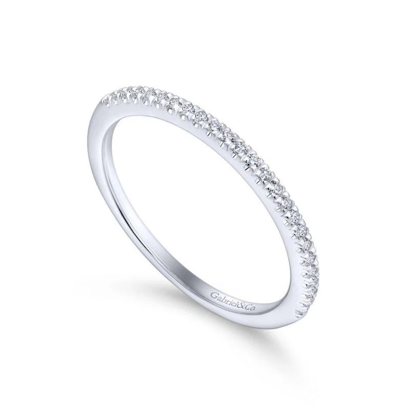 Gabriel & Co. 14k White Gold Contemporary Anniversary Wedding Band - Image 3