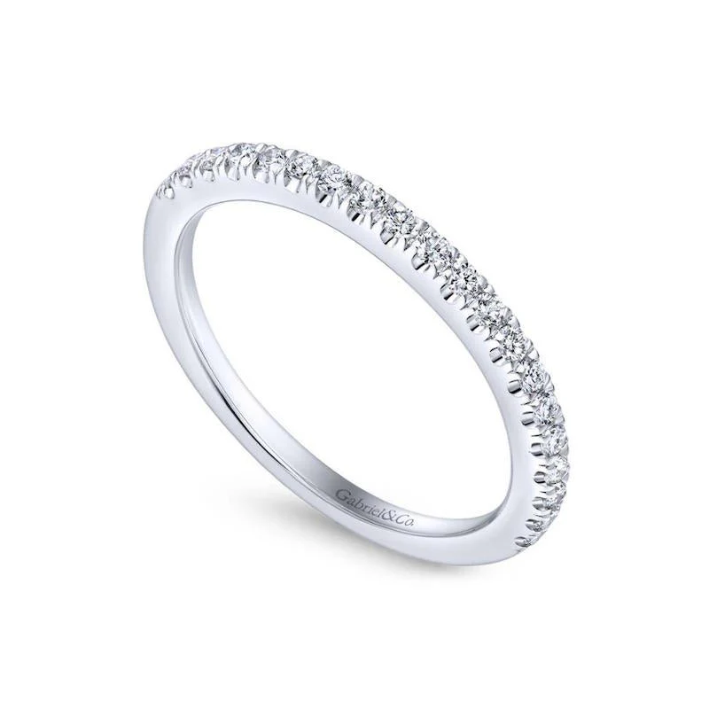 Gabriel & Co. 14k White Gold Contemporary Anniversary Wedding Band - Image 3