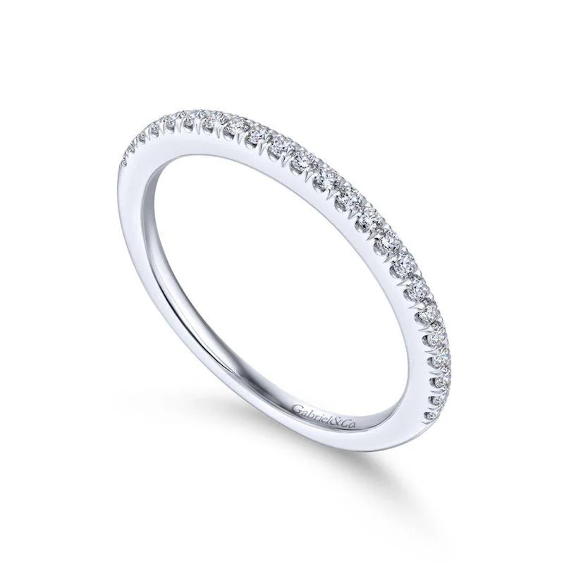 Gabriel & Co. 14k White Gold Contemporary Anniversary Wedding Band - Image 3