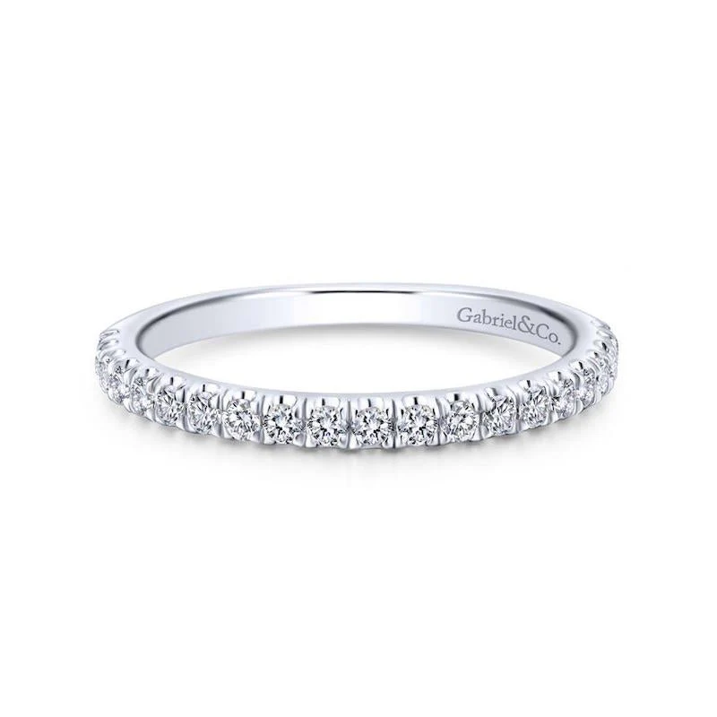 Gabriel & Co. 14k White Gold Contemporary Anniversary Wedding Band