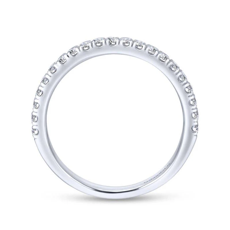 Gabriel & Co. 14k White Gold Contemporary Anniversary Wedding Band - Image 2