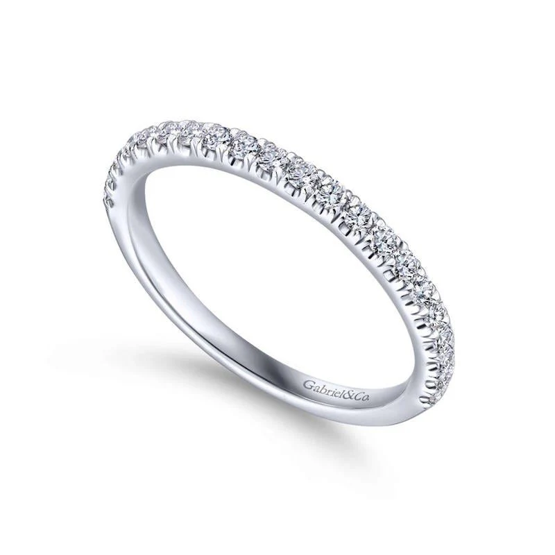 Gabriel & Co. 14k White Gold Contemporary Anniversary Wedding Band - Image 3