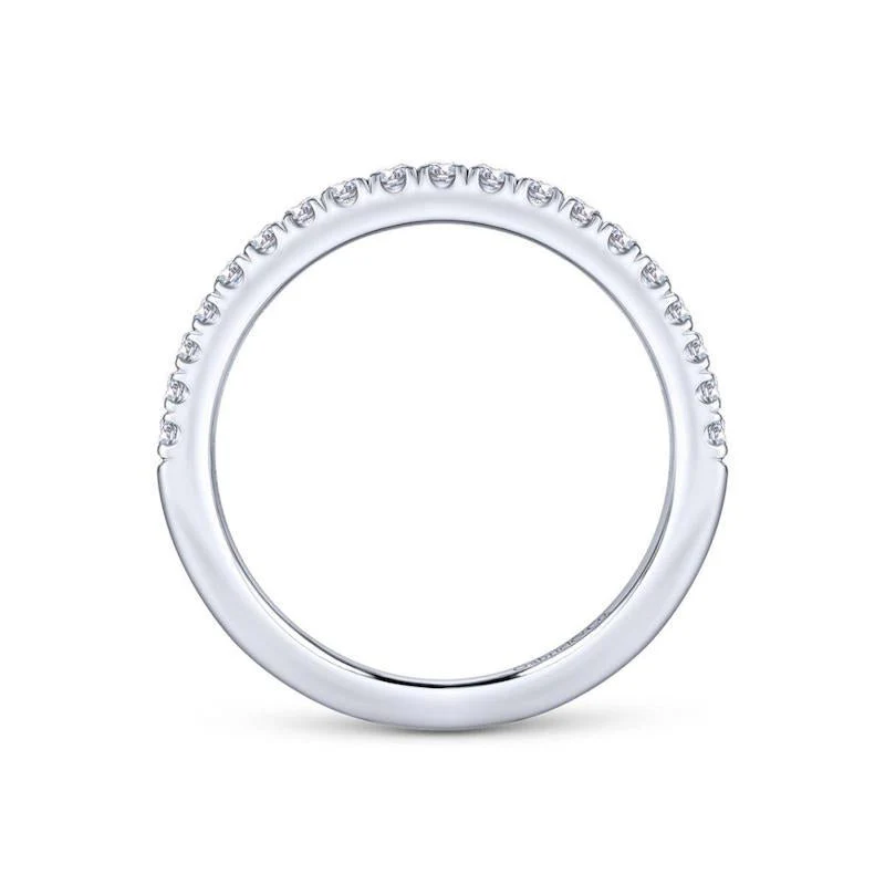 Gabriel & Co. 14k White Gold Contemporary Anniversary Wedding Band - Image 2