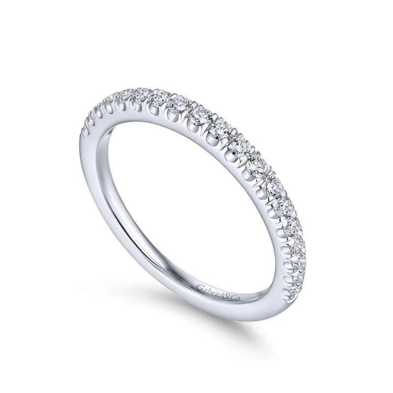 Gabriel & Co. 14k White Gold Contemporary Anniversary Wedding Band - Image 3