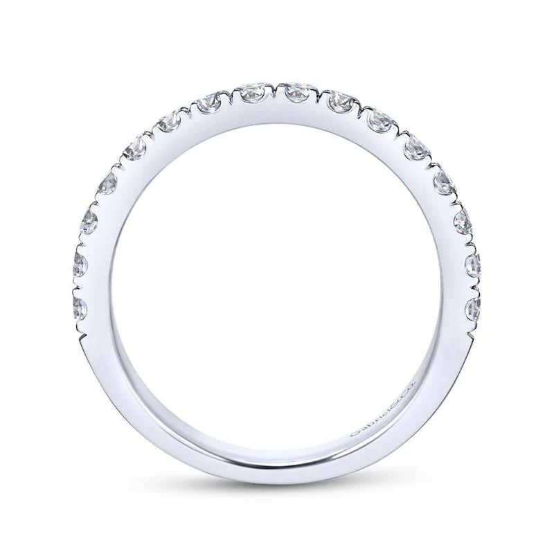 Gabriel & Co. 14k White Gold Contemporary Anniversary Wedding Band - Image 2