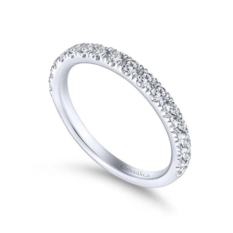 Gabriel & Co. 14k White Gold Contemporary Anniversary Wedding Band - Image 3