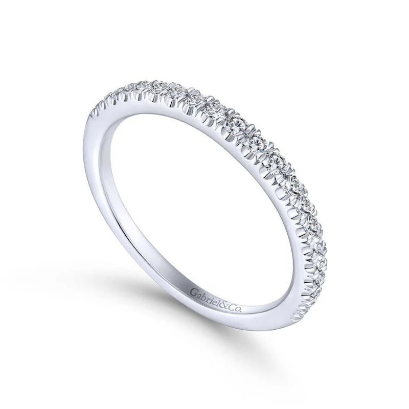 Gabriel & Co. 14k White Gold Contemporary Anniversary Wedding Band - Image 3