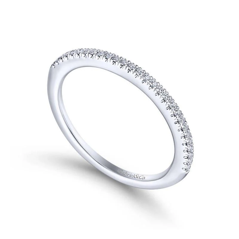 Gabriel & Co. 14k White Gold Contemporary Anniversary Wedding Band - Image 3