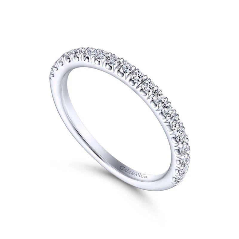 Gabriel & Co. 14k White Gold Contemporary Anniversary Wedding Band - Image 3