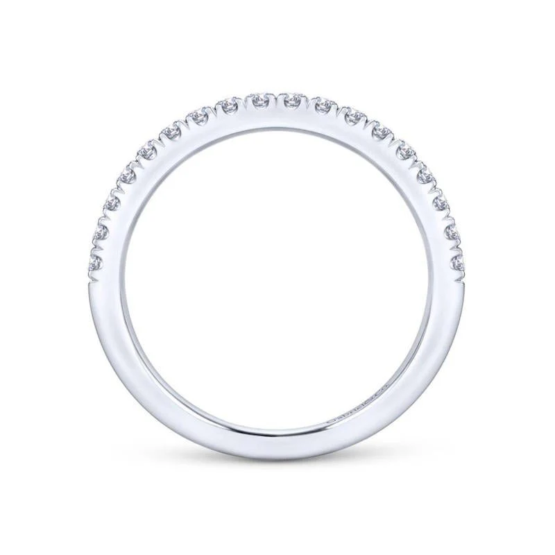 Gabriel & Co. 14k White Gold Contemporary Anniversary Wedding Band - Image 2