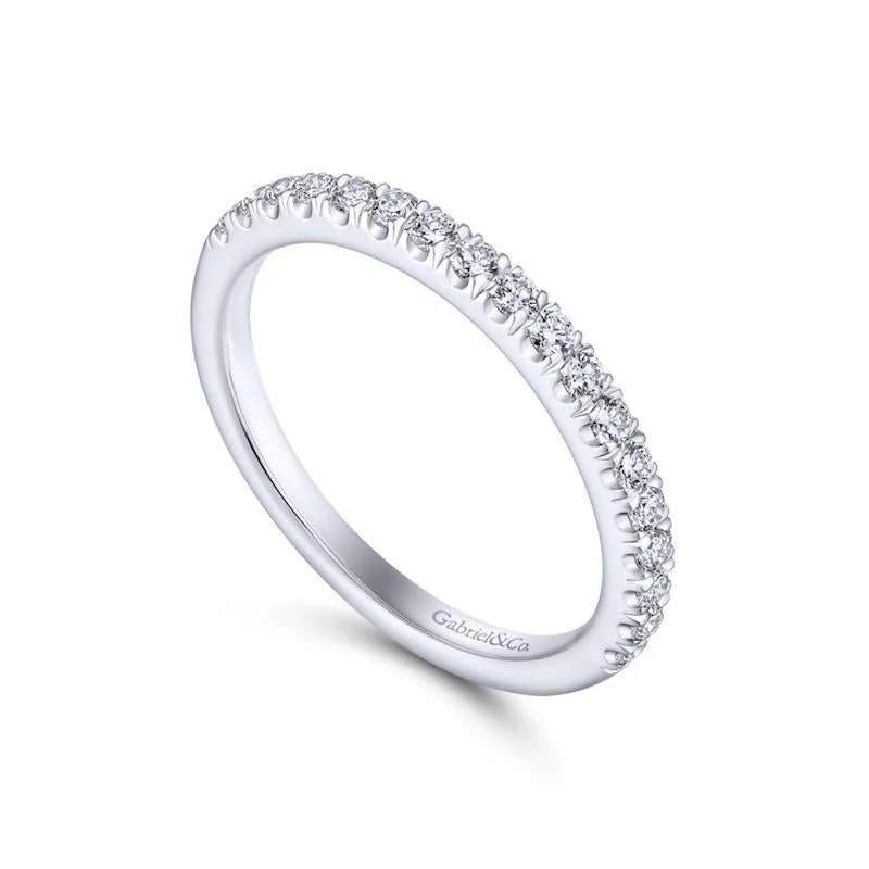 Gabriel & Co. 14k White Gold Contemporary Anniversary Wedding Band - Image 3