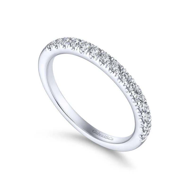 Gabriel & Co. 14k White Gold Contemporary Anniversary Wedding Band - Image 3