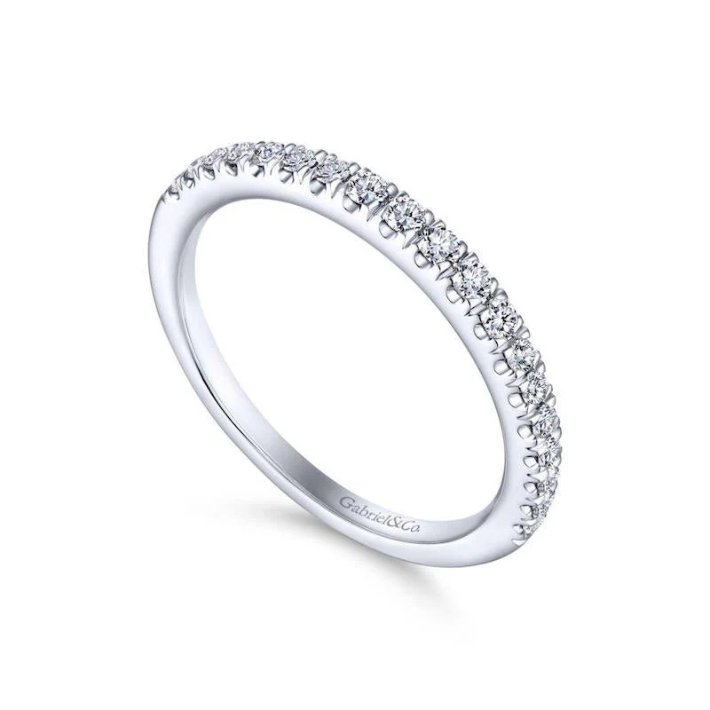 Gabriel & Co. 14k White Gold Contemporary Anniversary Wedding Band - Image 3