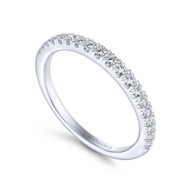 Gabriel & Co. 14k White Gold Contemporary Anniversary Wedding Band - Image 3