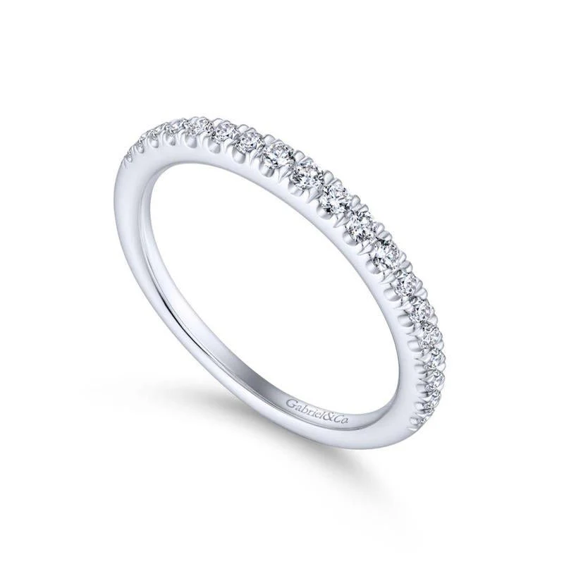 Gabriel & Co. 14k White Gold Contemporary Anniversary Wedding Band - Image 3