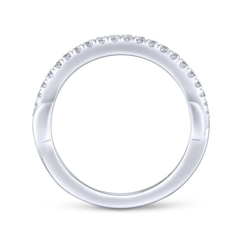 Gabriel & Co. 14k White Gold Contemporary Anniversary Wedding Band - Image 2