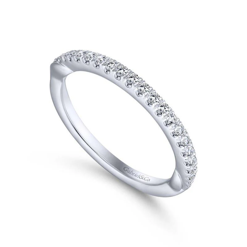 Gabriel & Co. 14k White Gold Contemporary Anniversary Wedding Band - Image 3