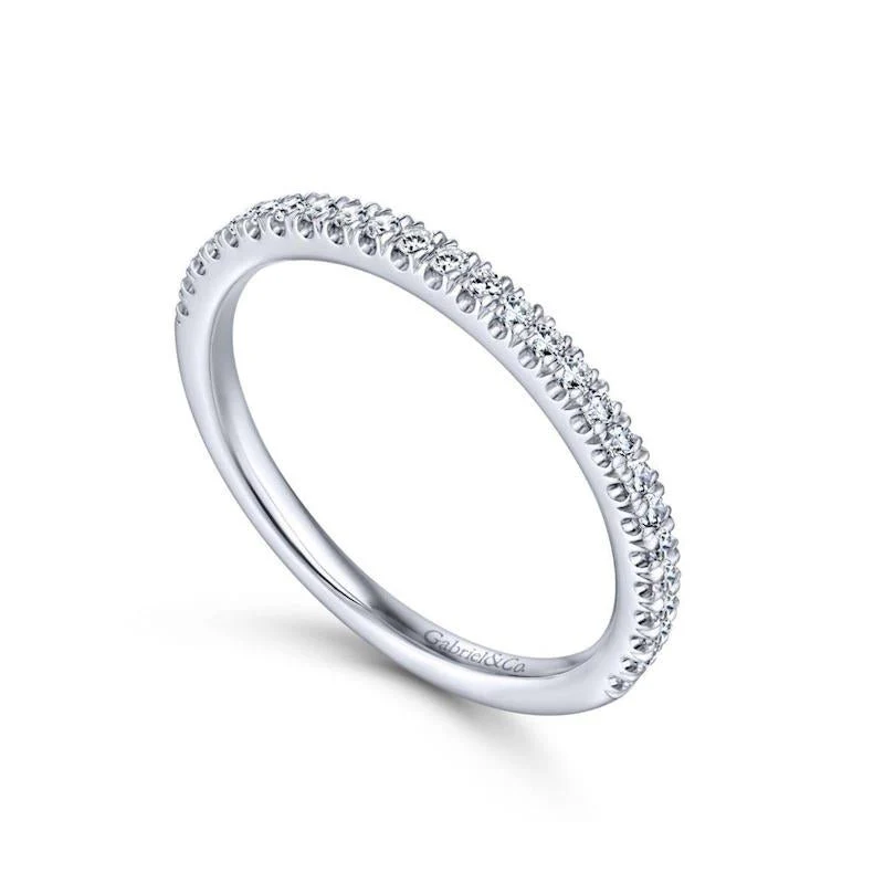 Gabriel & Co. 14k White Gold Contemporary Anniversary Wedding Band - Image 3