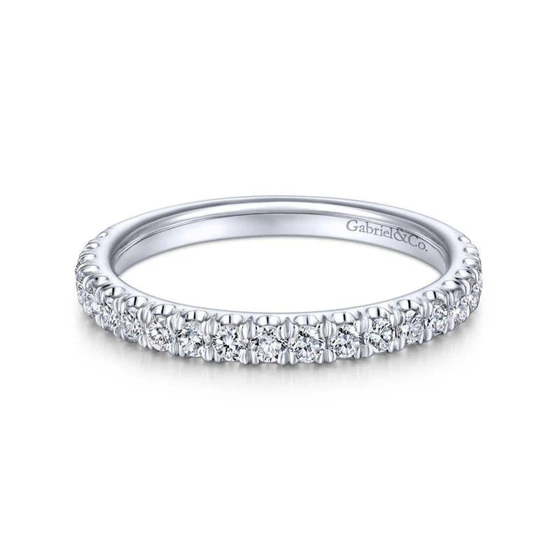 Gabriel & Co. 14k White Gold Contemporary Anniversary Wedding Band