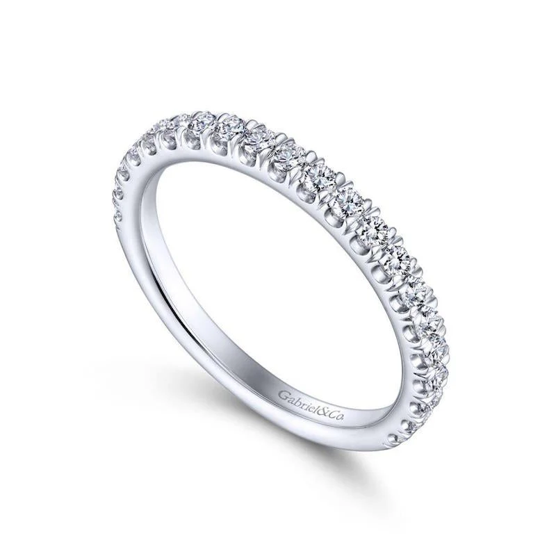 Gabriel & Co. 14k White Gold Contemporary Anniversary Wedding Band - Image 3