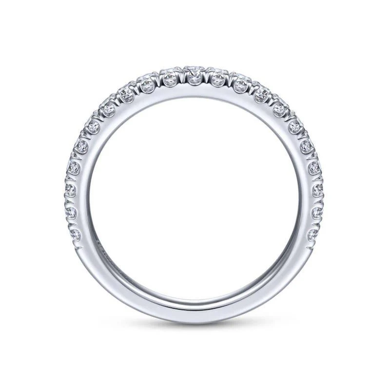 Gabriel & Co. 14k White Gold Contemporary Anniversary Wedding Band - Image 2