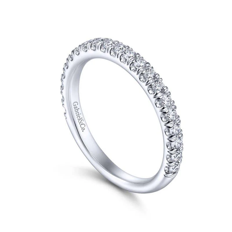 Gabriel & Co. 14k White Gold Contemporary Anniversary Wedding Band - Image 3