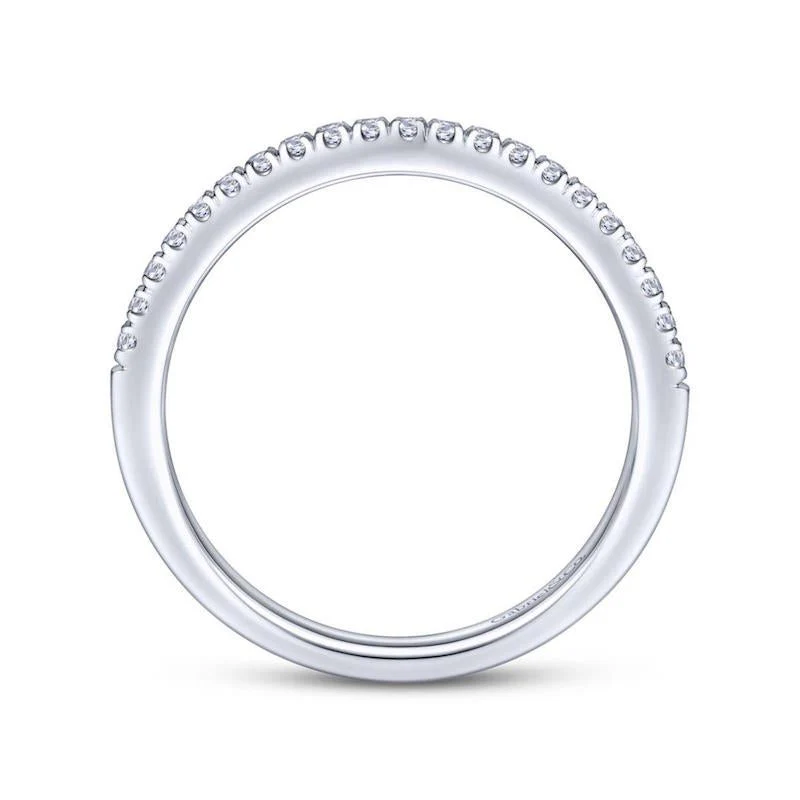 Gabriel & Co. 14k White Gold Contemporary Anniversary Wedding Band - Image 2